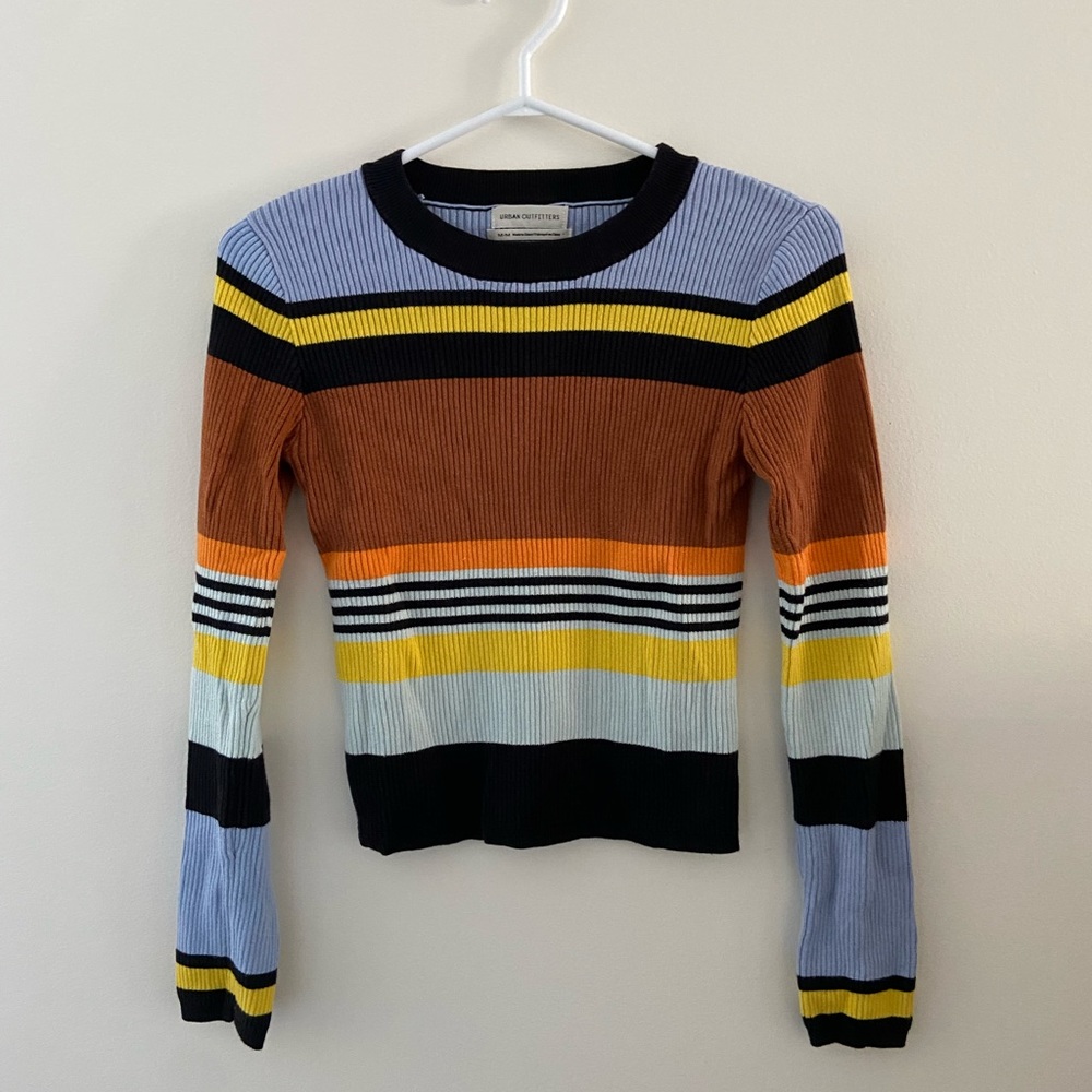 UO Striped Crew-Neck Pullover Sweater